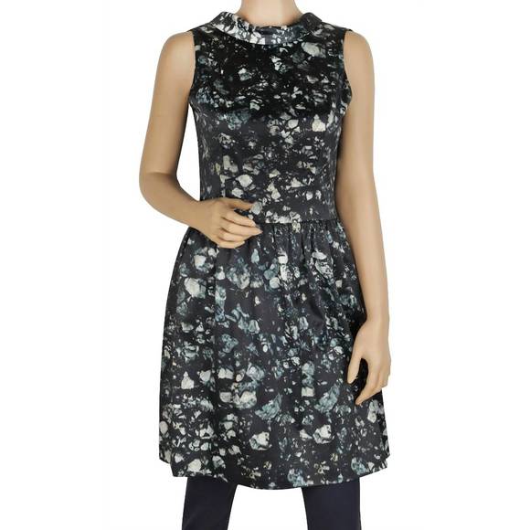 NEW BADGLEY MISCHKA open back skirted sleeveless dress in green floral - Picture 1 of 2